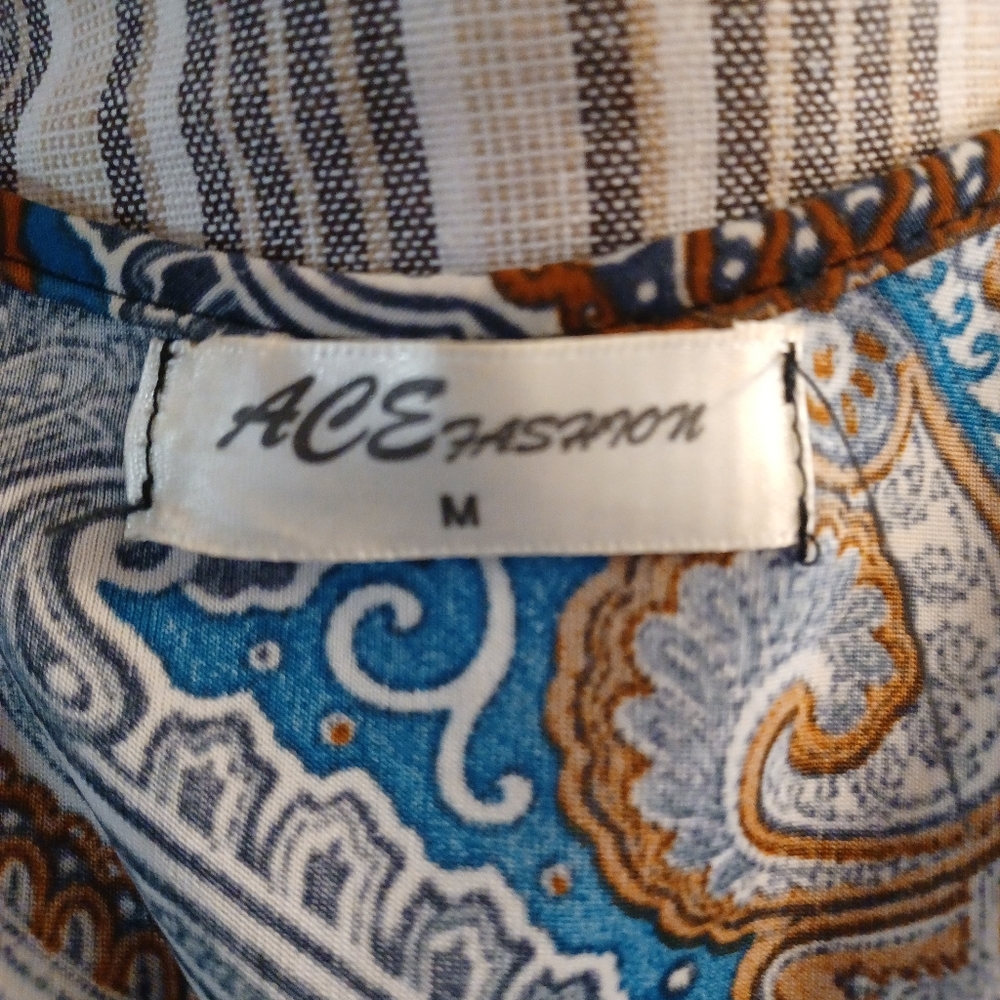 Brown Paisley tee length, v-neck, sleeveless - Picture 8 of 8
